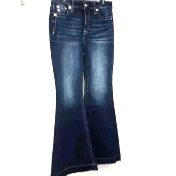 Miss Me Women's Heaven Slim Fit Dark Wash High Rise Flare Jeans Size 31 … - Picture 5 of 16